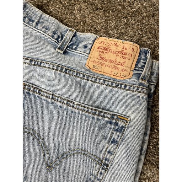 Levis 550 Jeans Mens 46x32 Blue Relaxed Fit Big & Tall Denim Pants Zipper Fly - Picture 2 of 10